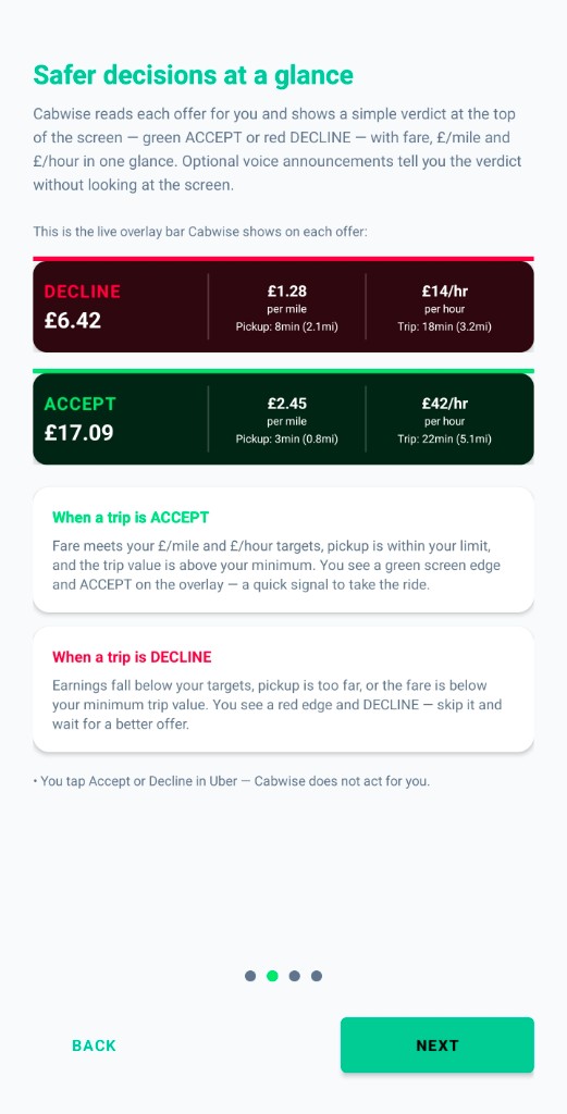 Cabwise how it works and target settings